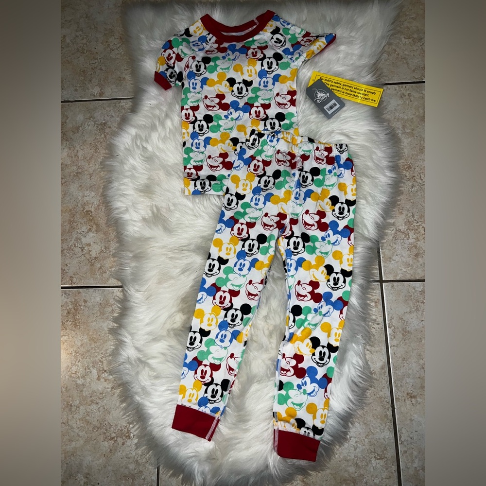 Disney Red and Yellow Mickey Mouse Pajamas unisex size 5